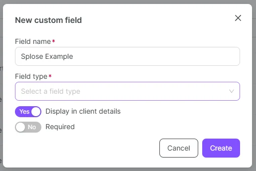 Create the field once.